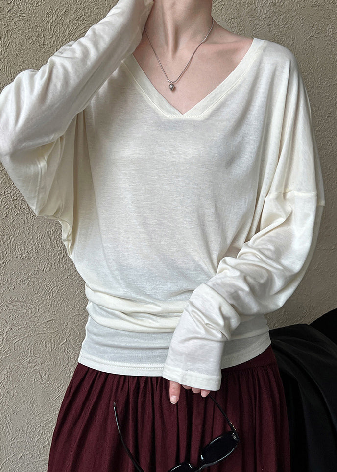 Beige Patchwork Cozy Top Long Sleeve