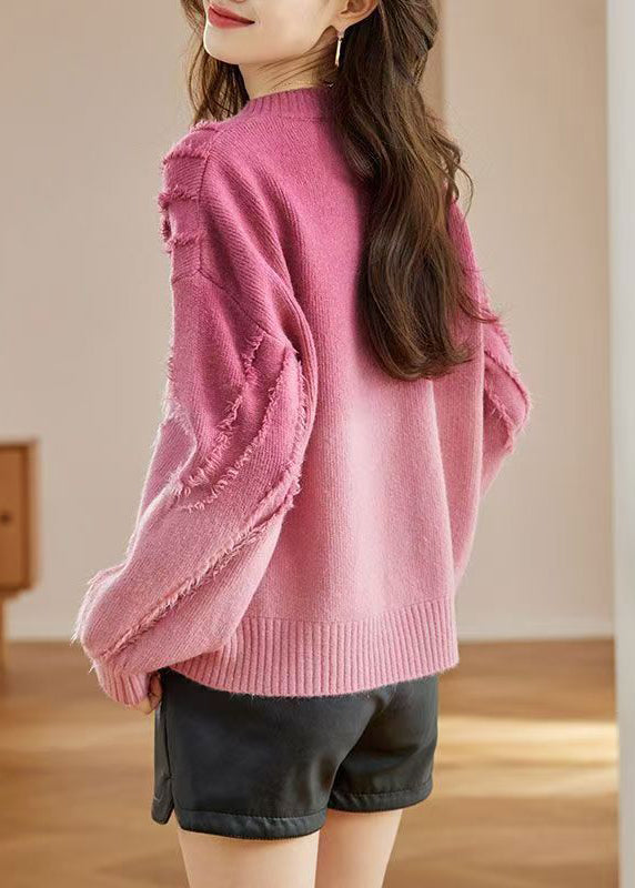 Bohemian Rose Tasseled Cozy Wool Knit Sweater Fall