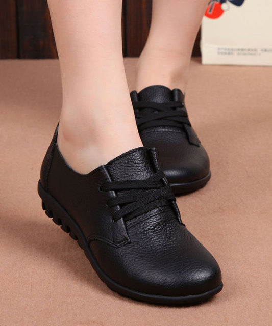 Cowhide Leather Flat Feet Shoes Cross Strap Flat Feet Shoes