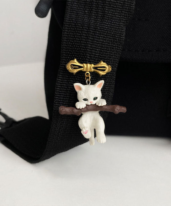 Cute White Resin Kitten Brooch Brooches