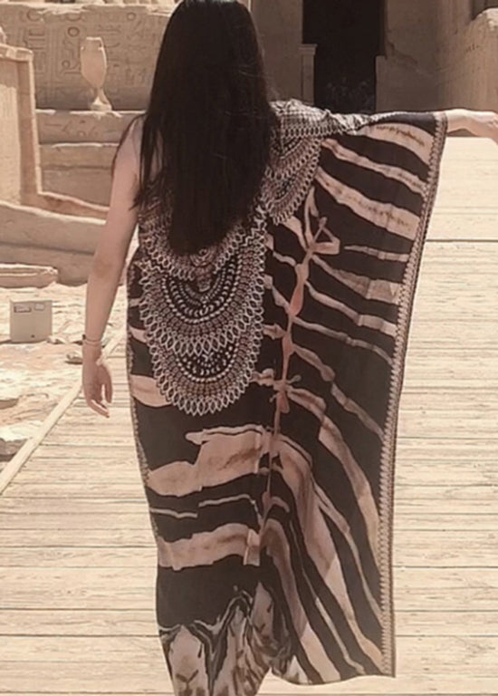 Exotic Off Shoulder Design Print Beach Dresses