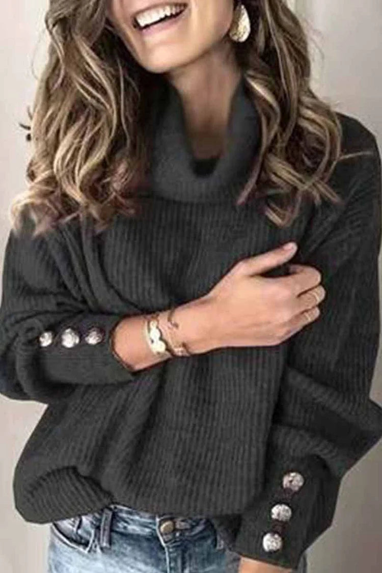 Fashion Casual Turtleneck Knitted Sweater