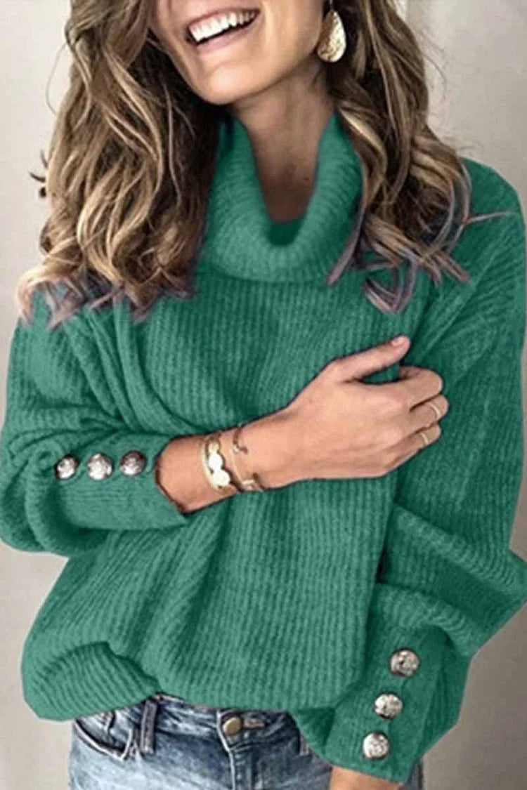 Fashion Casual Turtleneck Knitted Sweater