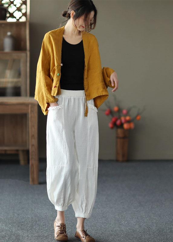 Fine Batwing Sleeve Pockets Yellow Coat