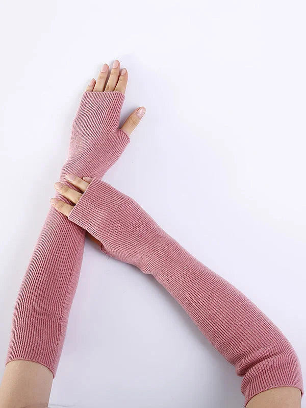 Knitted 7 Colors Sleevelet Gloves- Grey