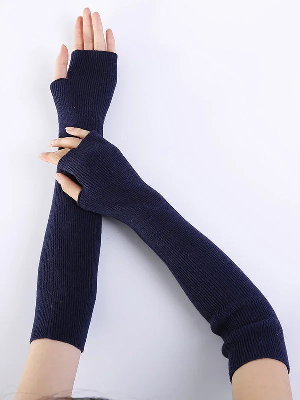 Knitted 7 Colors Sleevelet Gloves- Grey