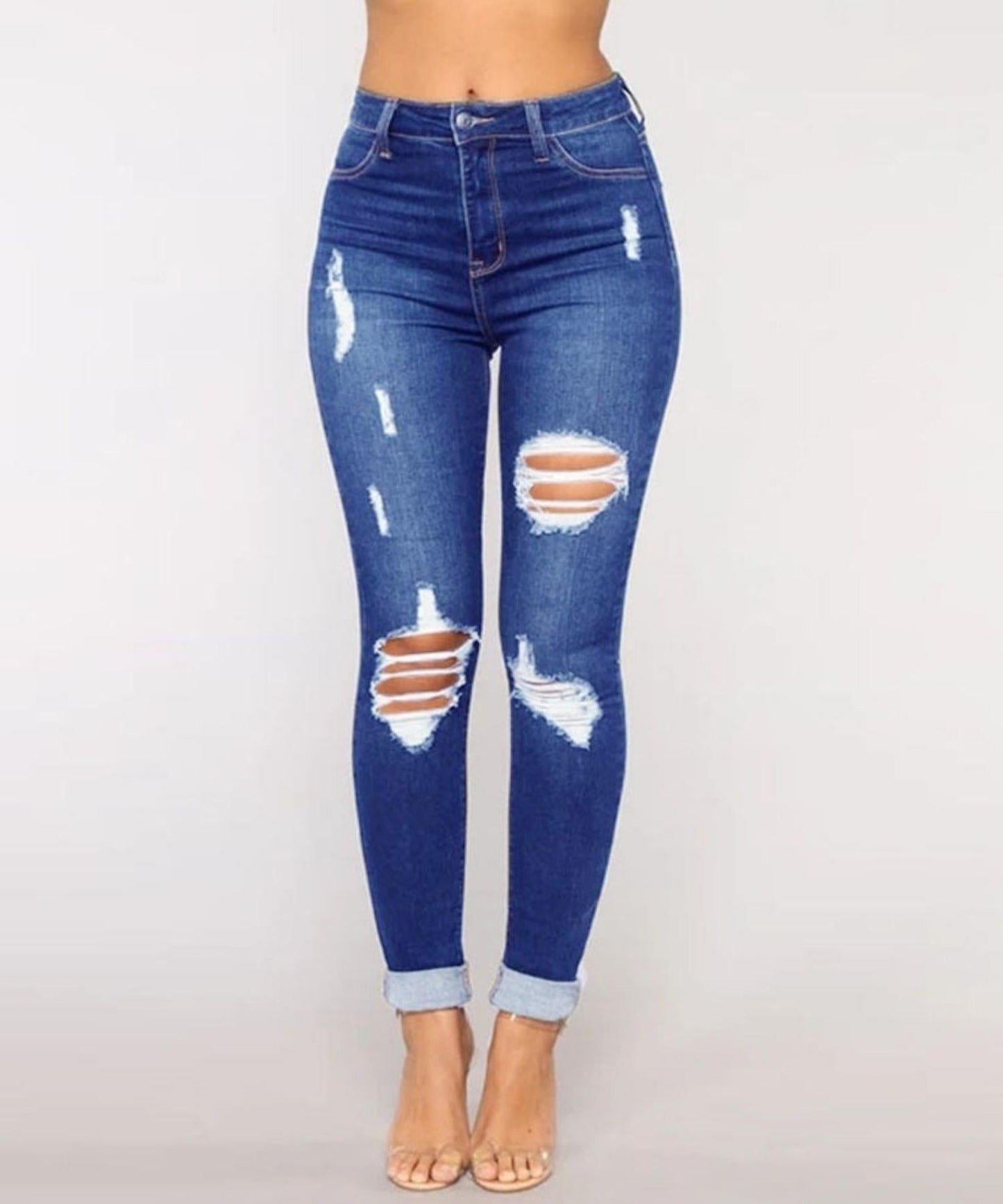 Trendy Ripped Denim Pants