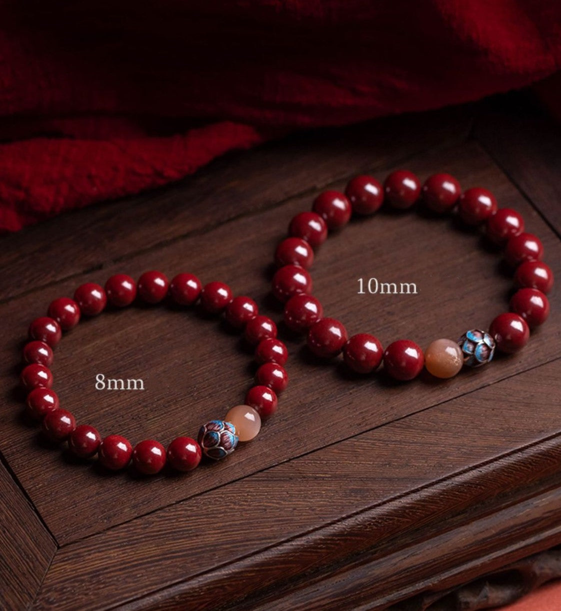 Natural Cinnabar Fashion Women's DIY Beaded Bracelet