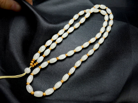 Natural Hetian Jade Grain Pendant Necklace