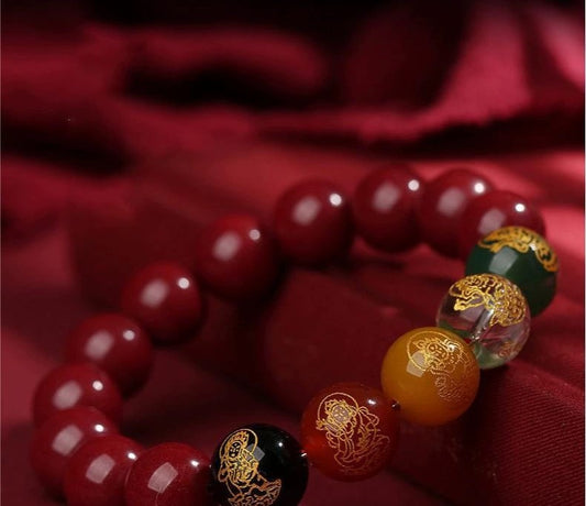 Golden Cinnabar Wealth & Luck Bracelet