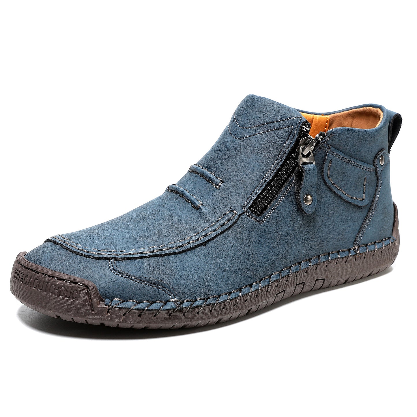 Men's Casual Hand-Stitched Zipper High-Top Martin Boots