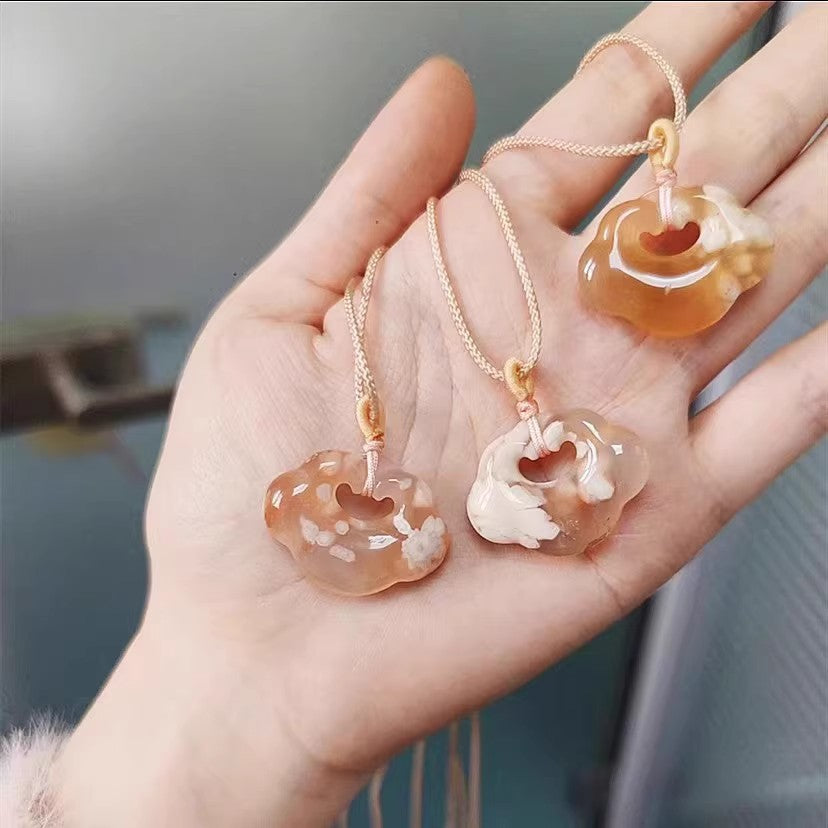 Natural Cherry Blossom Cloud Pendant Necklace