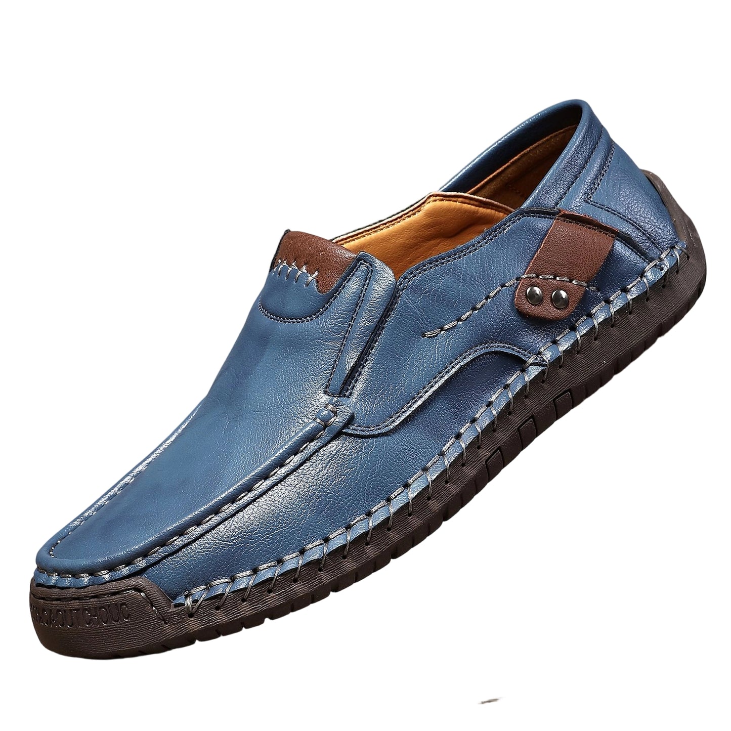 Men's Hand-Stitched Low-Top Leather Loafers Casual Shoes