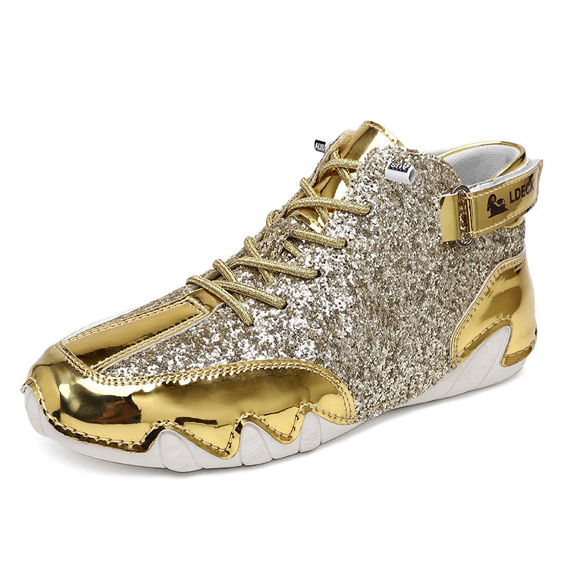 Men's Trendy Gold Sneakers