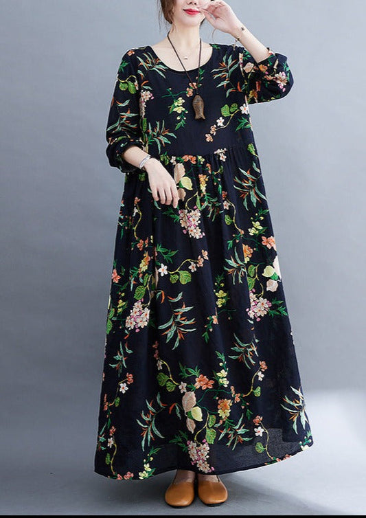 Casual Floral Print Plus Size Summer Dress