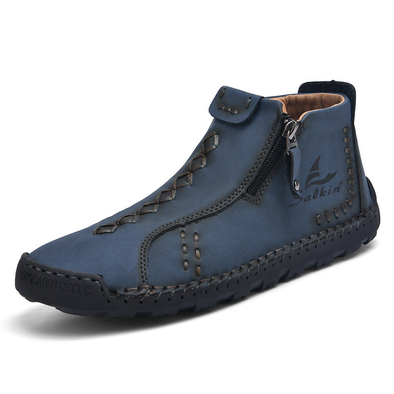 New Men's Zip-Up Breathable Martin Boots