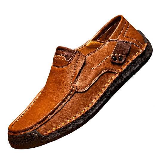 Men's Hand-Stitched Low-Top Leather Loafers Casual Shoes