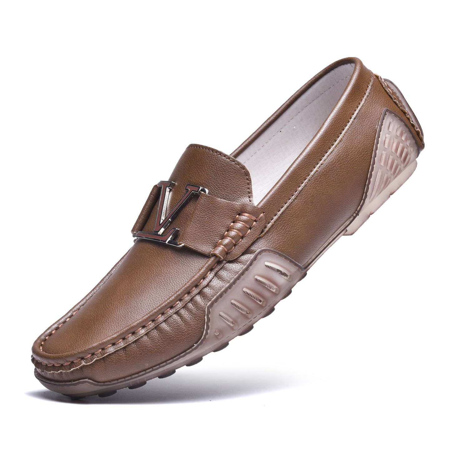 Men's Trendy Coffee Brown Genuine Leather Shoes