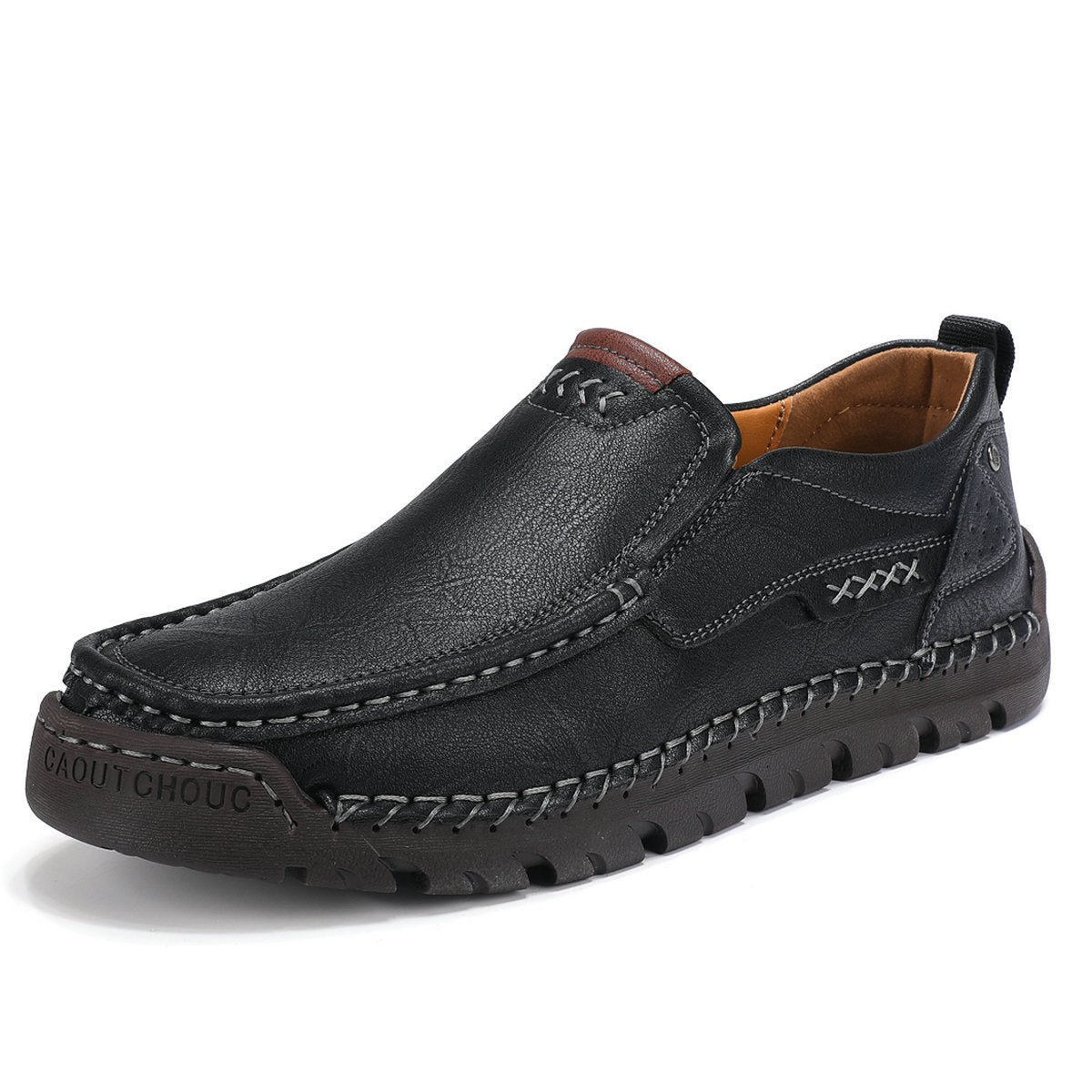 Grey Men's Casual Block Heel Shoes