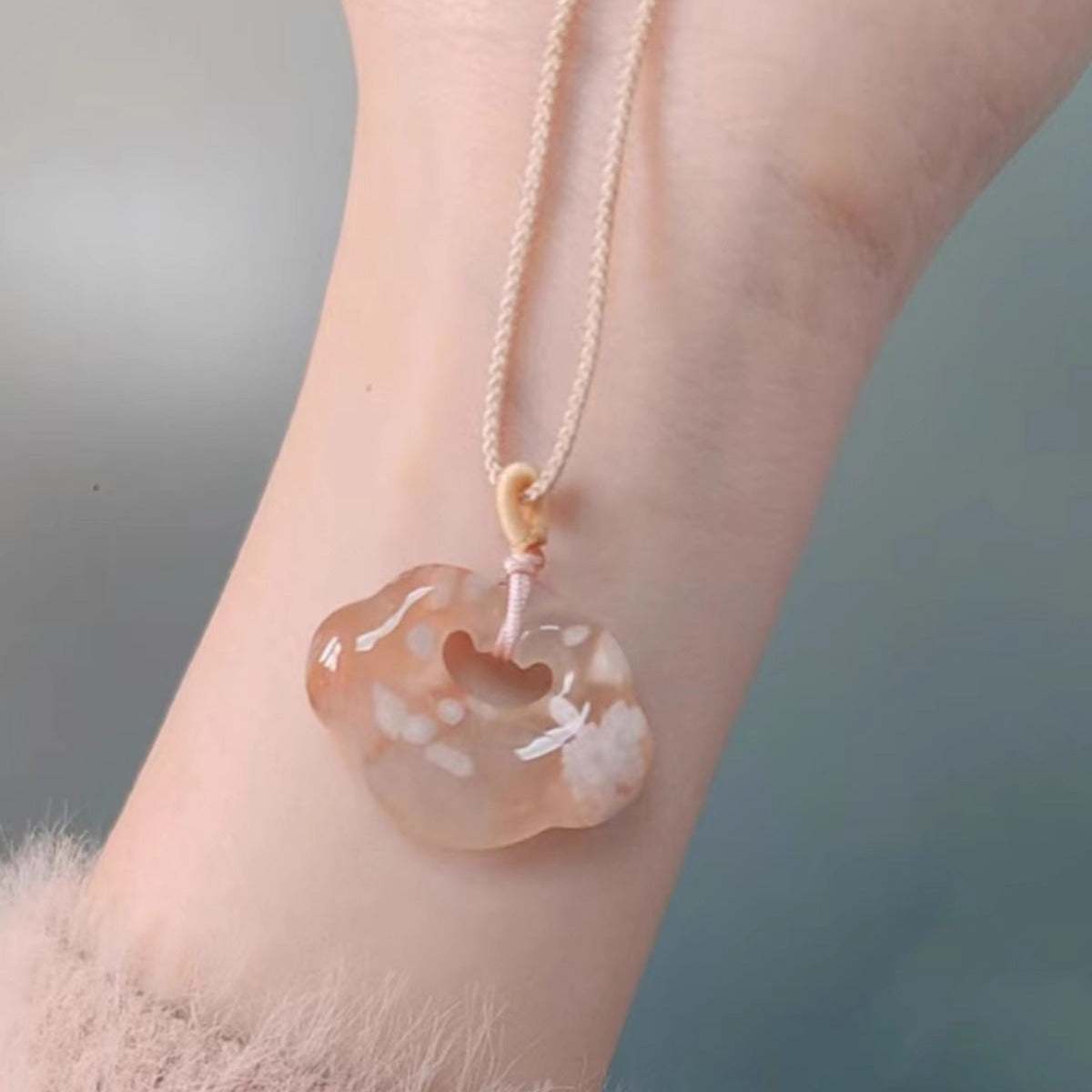 Natural Cherry Blossom Cloud Pendant Necklace