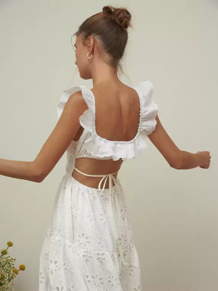 Elegant Solid V Neck Waist Dresses