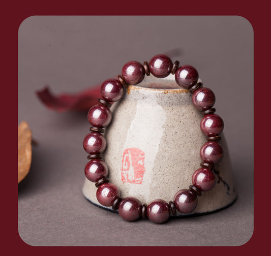 Elegant Cinnabar Women's Beaded Bracelet