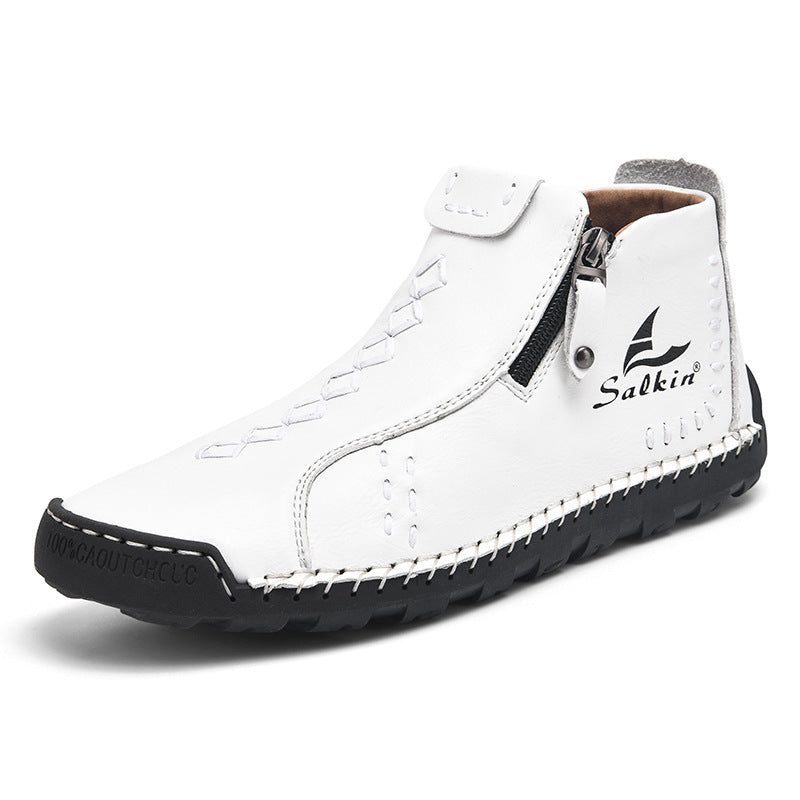 New Men's Zip-Up Breathable Martin Boots