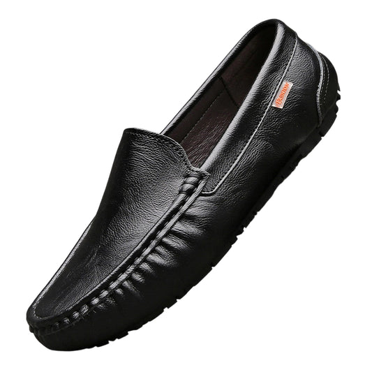 Men's Black Casual Leather Shoes for Summer
