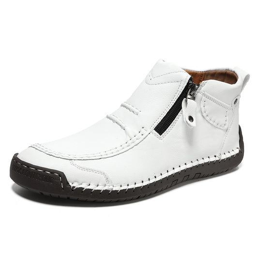 Men's Casual Hand-Stitched Zipper High-Top Martin Boots