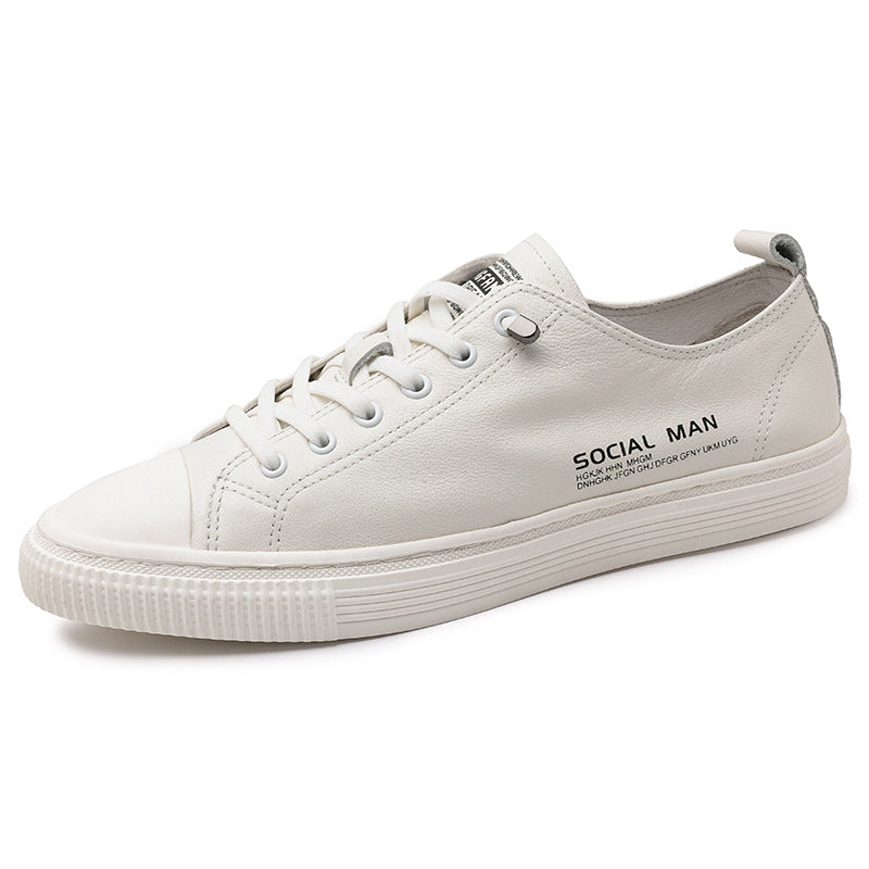 Men's Stylish White Genuine Leather Casual Shoes