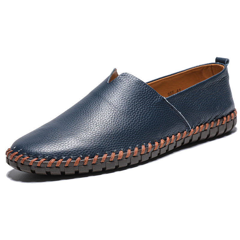 Men's Slip-On Hand-Stitched Casual Genuine Leather Shoes