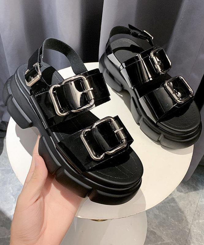 Platform White Buckle Hiking Sandals Strap