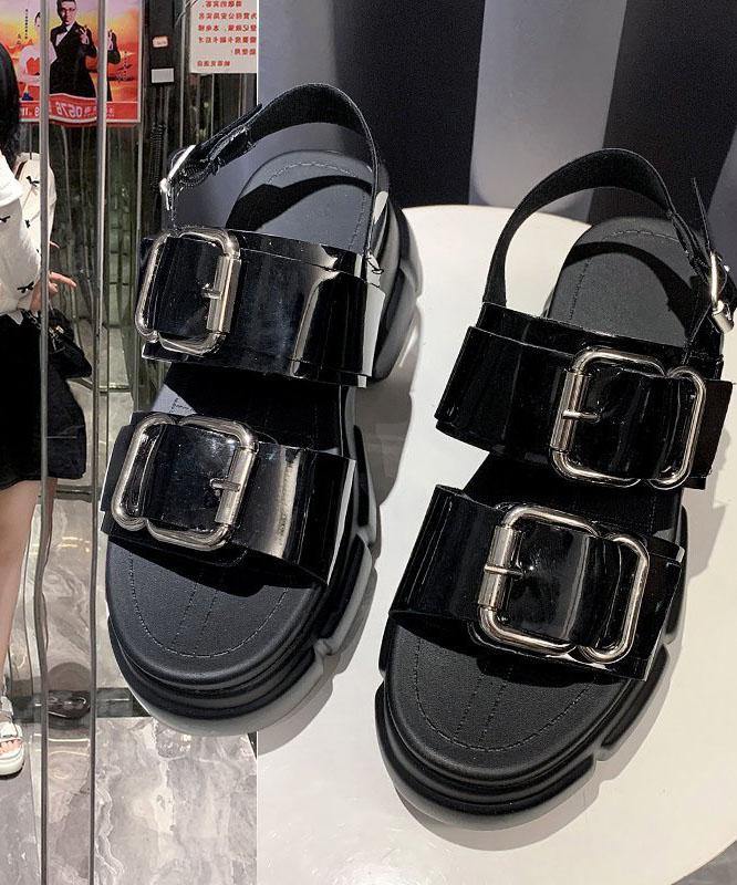 Platform White Buckle Hiking Sandals Strap