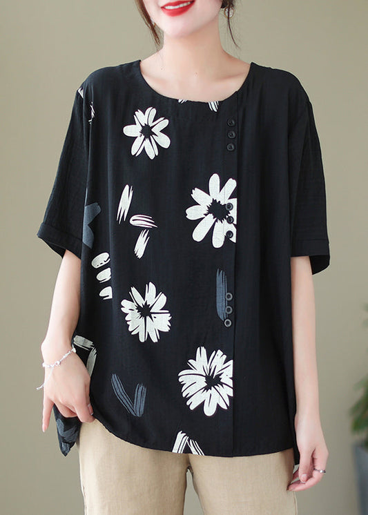 Original Design Black Cotton Vest Oversized Side Open Summer