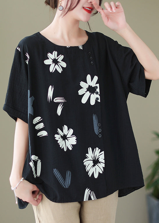 Original Design Black Cotton Vest Oversized Side Open Summer