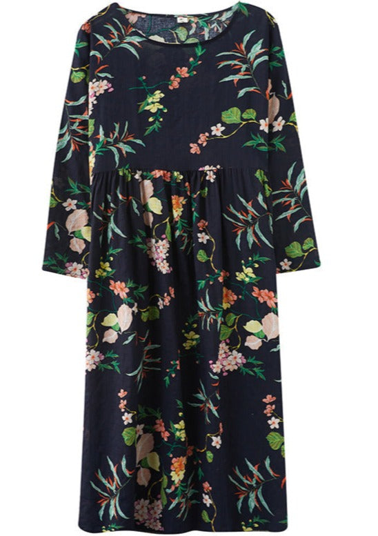 Casual Floral Print Plus Size Summer Dress