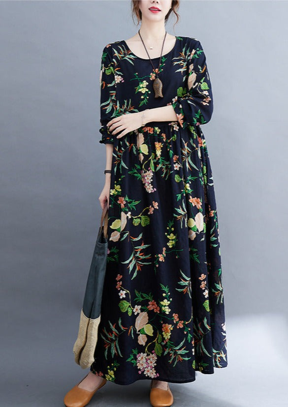 Casual Floral Print Plus Size Summer Dress