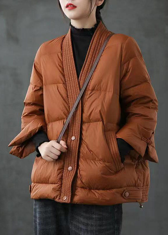 V Neck Button Thick fashion Winter Duck Down Jackets