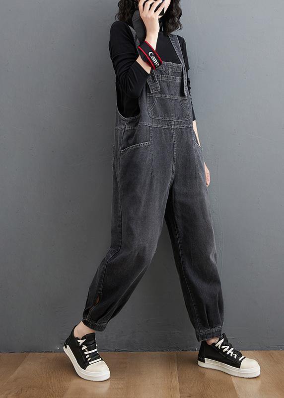 Simple Black Denim Lounge Pants Unique Spring Jumpsuits