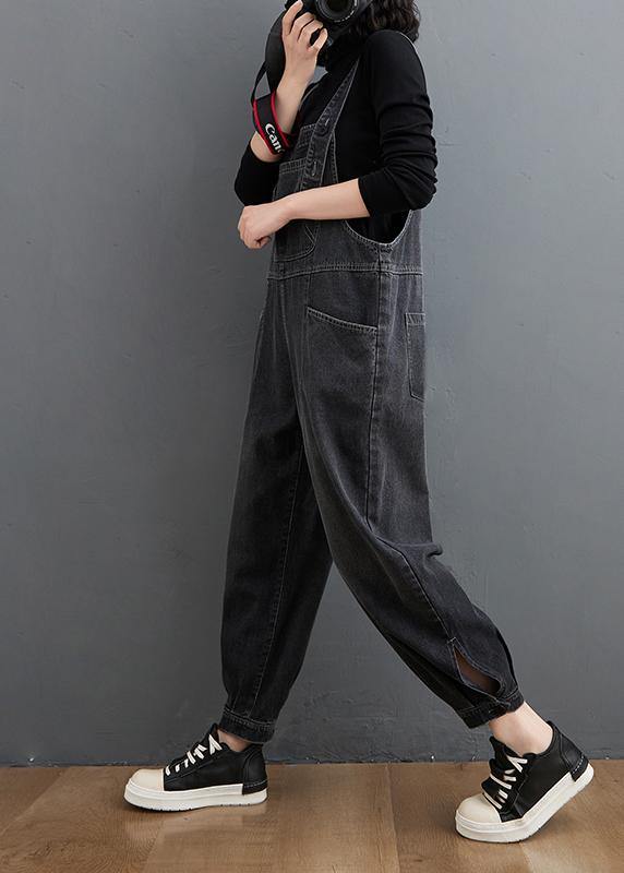 Simple Black Denim Lounge Pants Unique Spring Jumpsuits