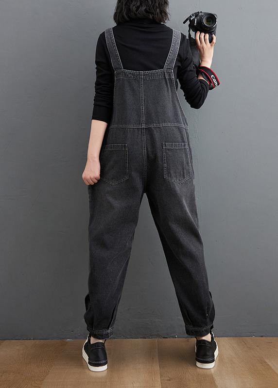 Simple Black Denim Lounge Pants Unique Spring Jumpsuits