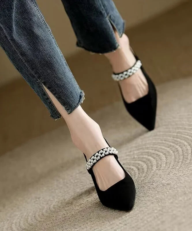 Unique Black Cross Strap High Heel Sandals