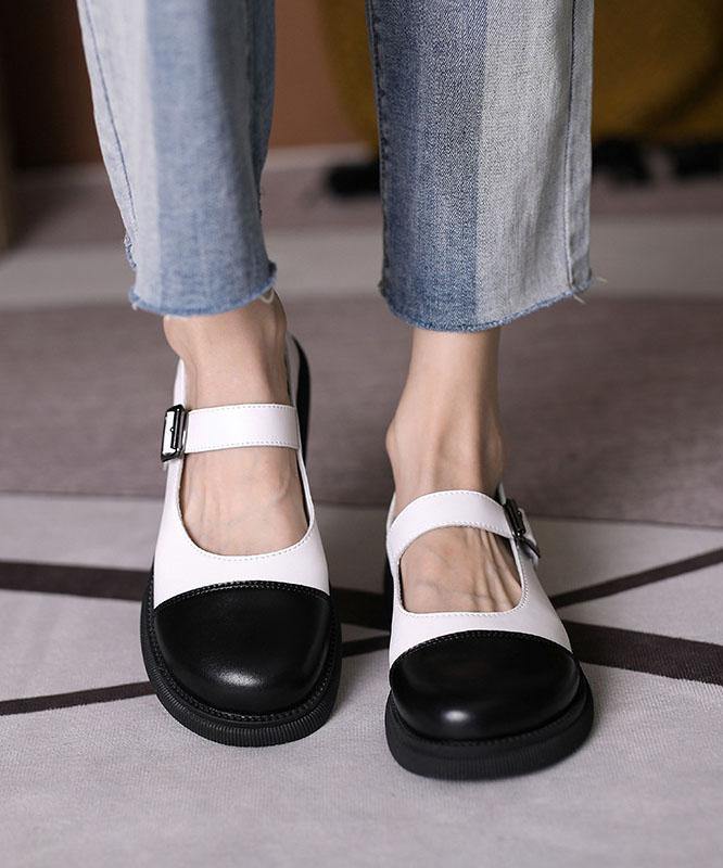 Fashion White Faux Leather Splicing Flat Feet Shoes