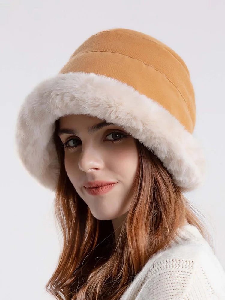 Winter Women Solid Wool Liner Hat