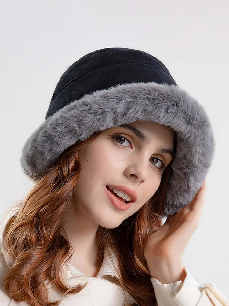 Winter Women Solid Wool Liner Hat