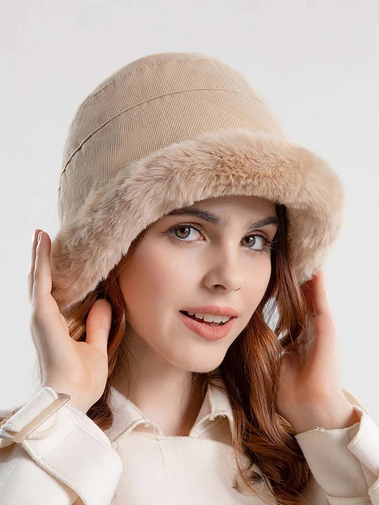 Winter Women Solid Wool Liner Hat