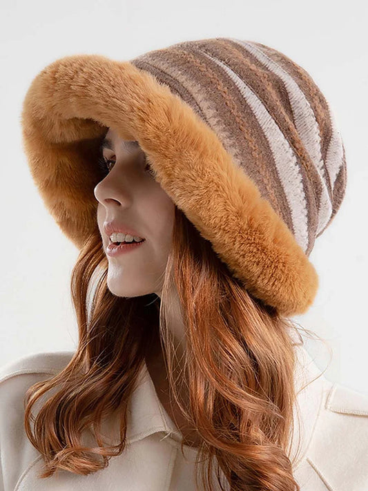 Women Winter Knitted Wool Liner Hat-Khaki