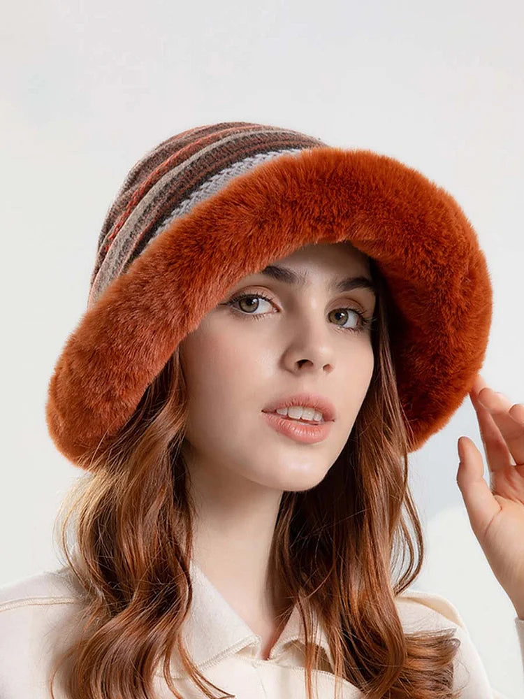 Women Winter Knitted Wool Liner Hat-Khaki