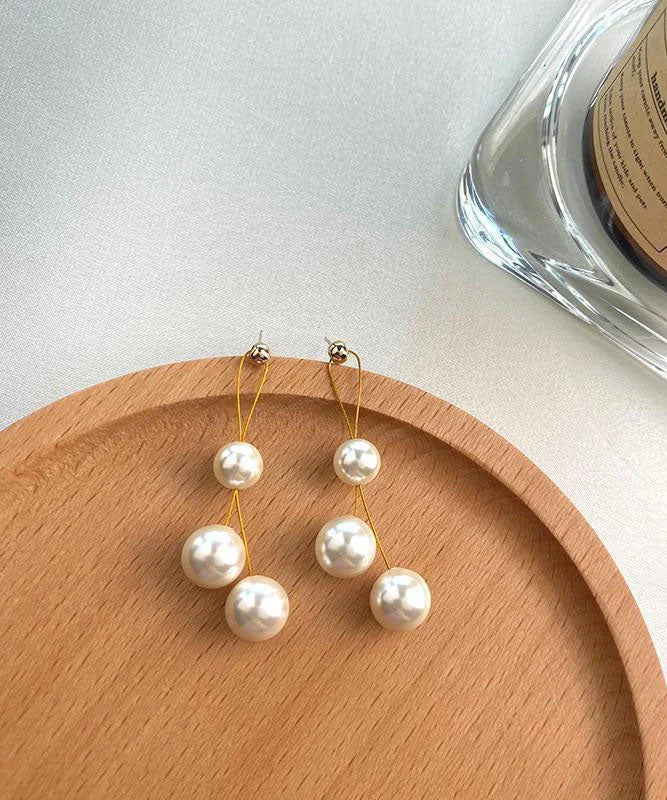 Art White Pearl S925 Silver Women's Drop Earrings