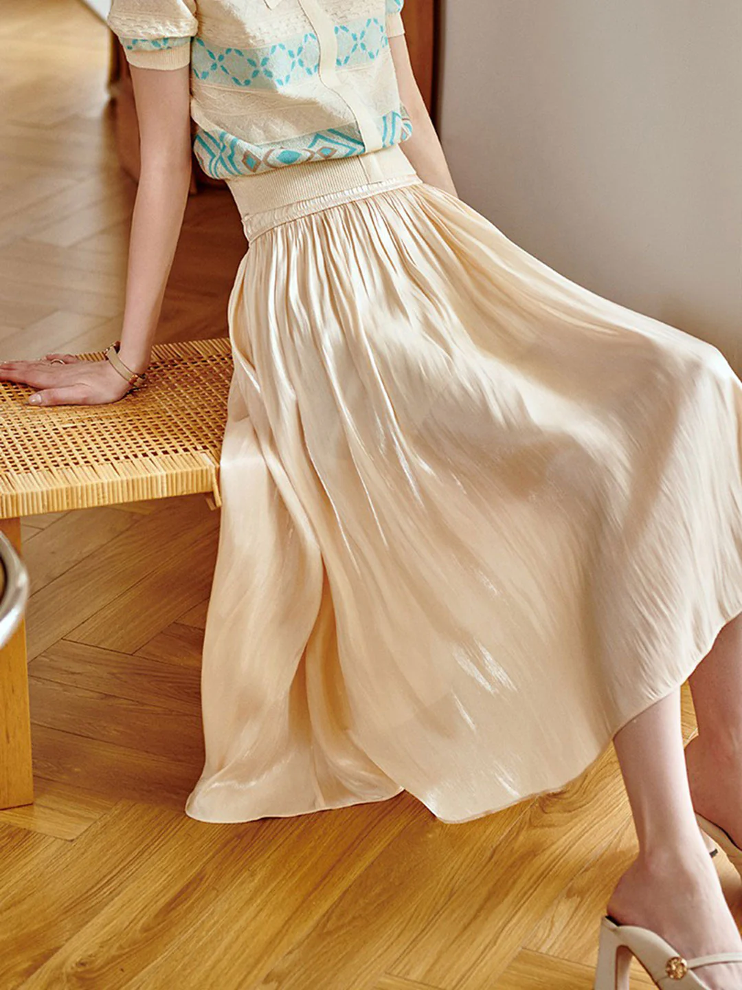 Elegant High Waisted Vacation Long Skirt